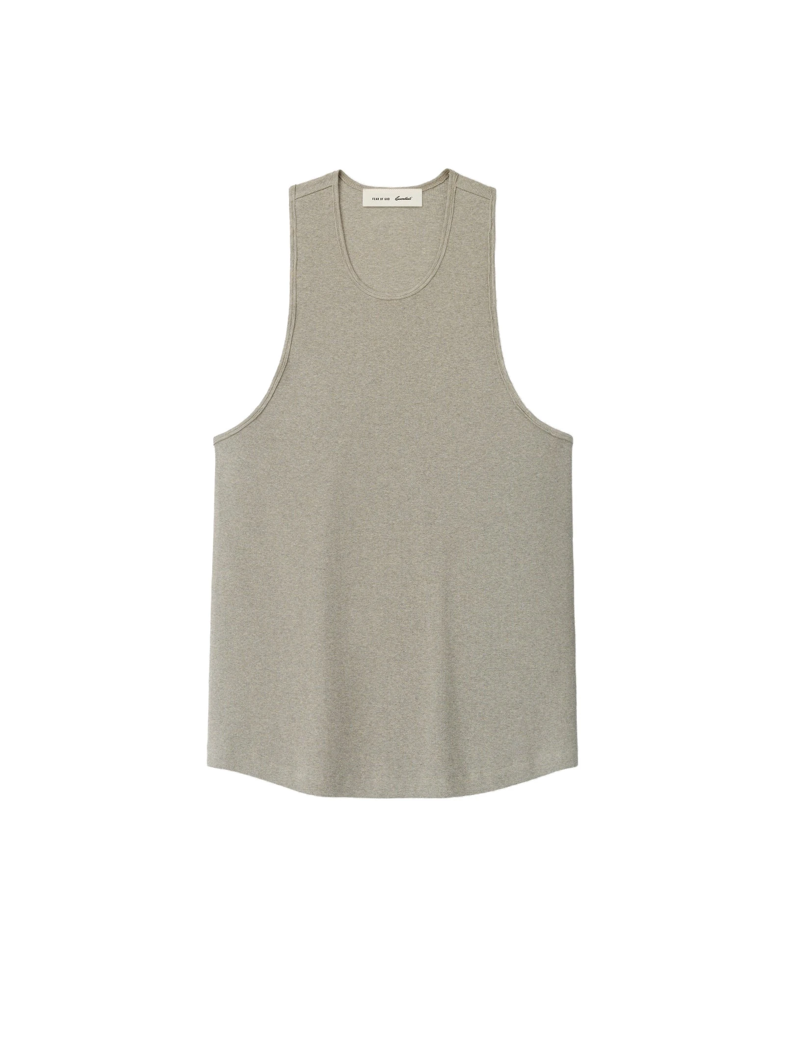Fear of God Essentials Ribbed Essential Tank in Seal Heather Fear of God Essentials Ribbed Essential Tank in Seal Heather | Coveti