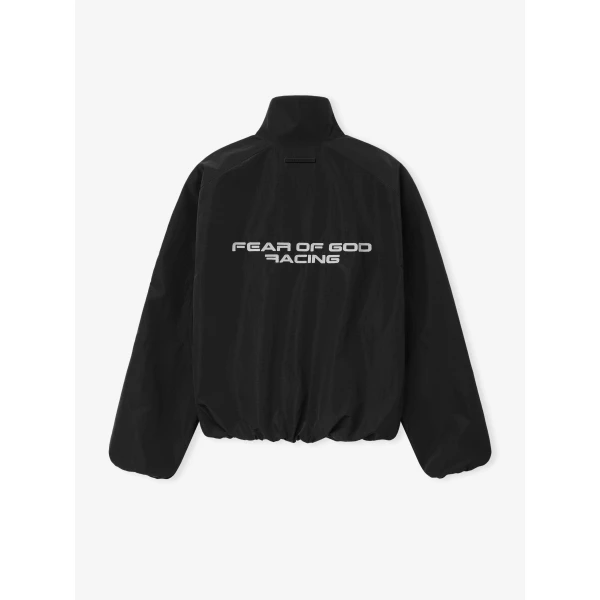 Fear of God Essentials Ripstop Modern Moto Track Jacket in Black | Men Jackets | Coveti