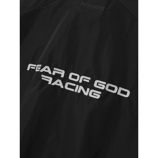 Fear of God Essentials Ripstop Modern Moto Track Jacket in Black | Men Jackets | Coveti