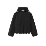 Fear of God Essentials Ripstop Moto Half Zip Jacket in Black | Coveti