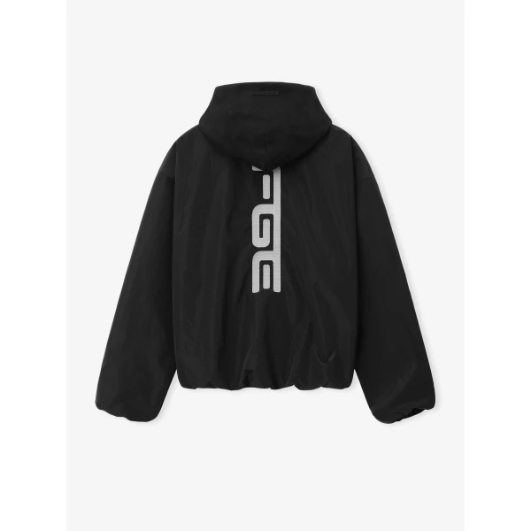 Fear of God Essentials Ripstop Moto Half Zip Jacket in Black | Men Jackets | Coveti