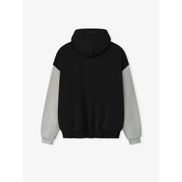 Fear of God Essentials Saints Sport Hoodie in Black and Concrete Heather | Sweatshirts | Coveti