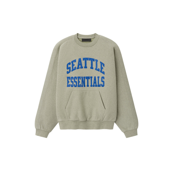 Fear of God Essentials Seahawks 90s Relaxed Crewneck in Seal Heather | Coveti