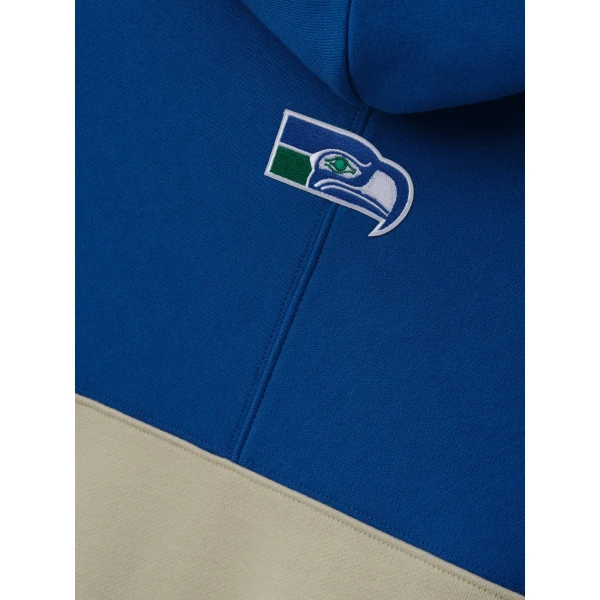 Fear of God Essentials Seahawks 90s Relaxed Hoodie in Sandstone | Sweatshirts | Coveti