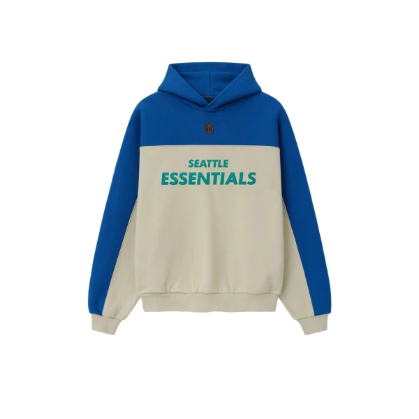Fear of God Essentials Seahawks 90s Relaxed Hoodie in Sandstone | Coveti