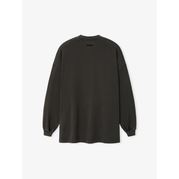 Fear of God Essentials Signature 90s Relaxed Long Sleeve Tee in Washed Ink Black | T-shirts & vests | Coveti