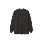 Fear of God Essentials Signature 90s Relaxed Long Sleeve Tee in Washed Ink Black | Coveti
