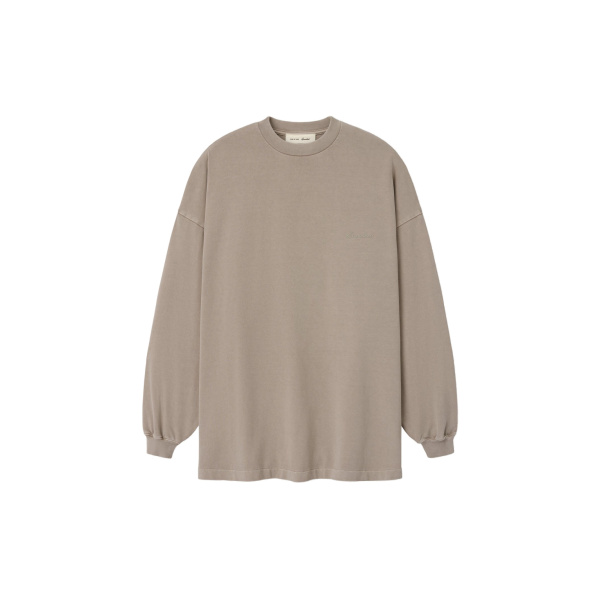 Fear of God Essentials Signature 90s Relaxed Long Sleeve Tee in Washed Stone | Coveti