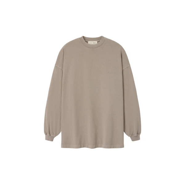 Fear of God Essentials Signature 90s Relaxed Long Sleeve Tee in Washed Stone | Coveti
