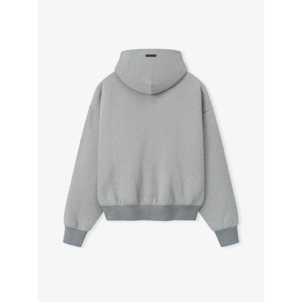 Fear of God Essentials Signature Classic Full Zip Hoodie in Concrete Heather | Sweatshirts | Coveti