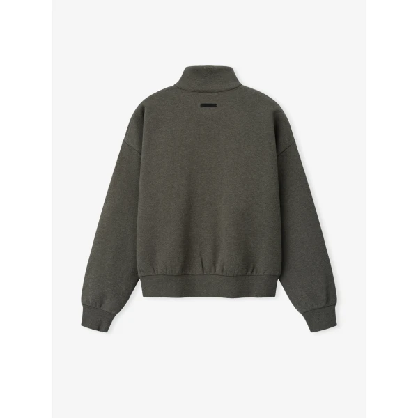 Fear of God Essentials Signature Classic Half Zip Sweatshirt in Ash Heather | Sweatshirts | Coveti