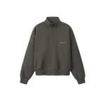 Fear of God Essentials Signature Classic Half Zip Sweatshirt in Ash Heather | Coveti