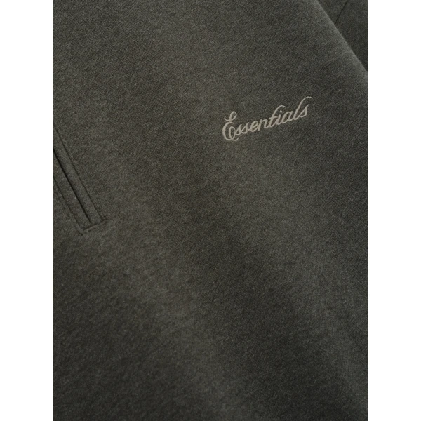 Fear of God Essentials Signature Classic Half Zip Sweatshirt in Ash Heather | Sweatshirts | Coveti