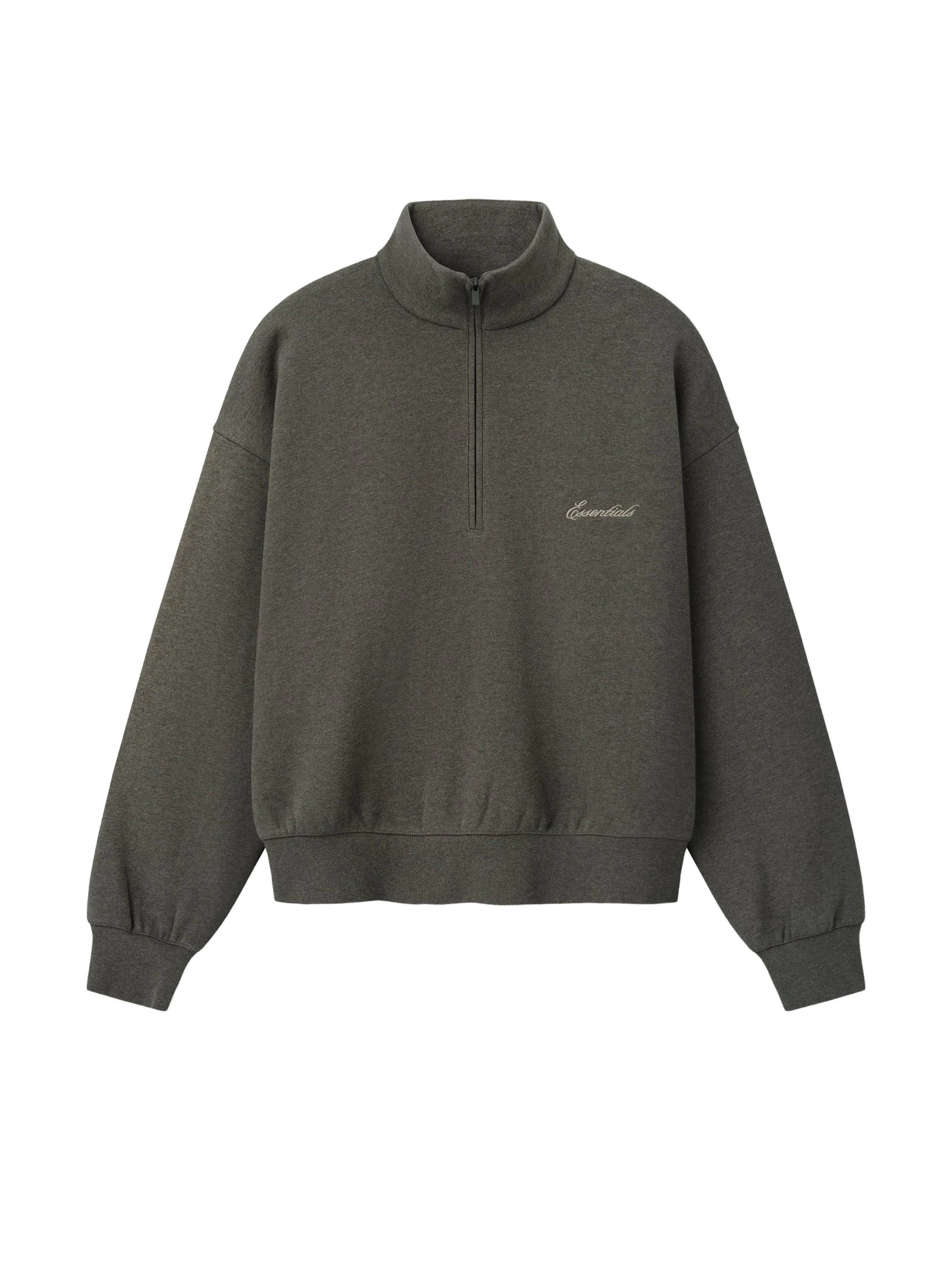 Fear of God Essentials Signature Classic Half Zip Sweatshirt in Ash Heather Fear of God Essentials Signature Classic Half Zip Sweatshirt in Ash Heather | Coveti