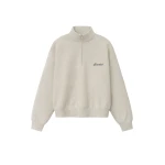 Fear of God Essentials Signature Classic Half Zip Sweatshirt in Marble Heather | Coveti