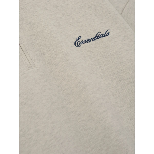 Fear of God Essentials Signature Classic Half Zip Sweatshirt in Marble Heather | Sweatshirts | Coveti