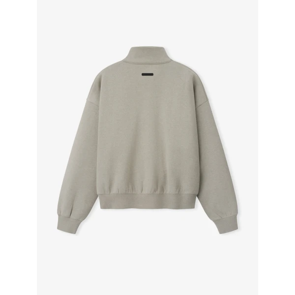 Fear of God Essentials Signature Classic Half Zip Sweatshirt in Pyrite Heather | Sweatshirts | Coveti