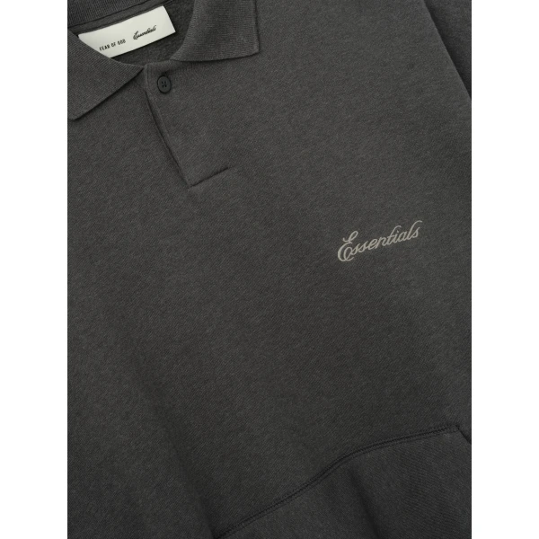 Fear of God Essentials Signature Classic Polo in Ash Heather | Men Shirts | Coveti