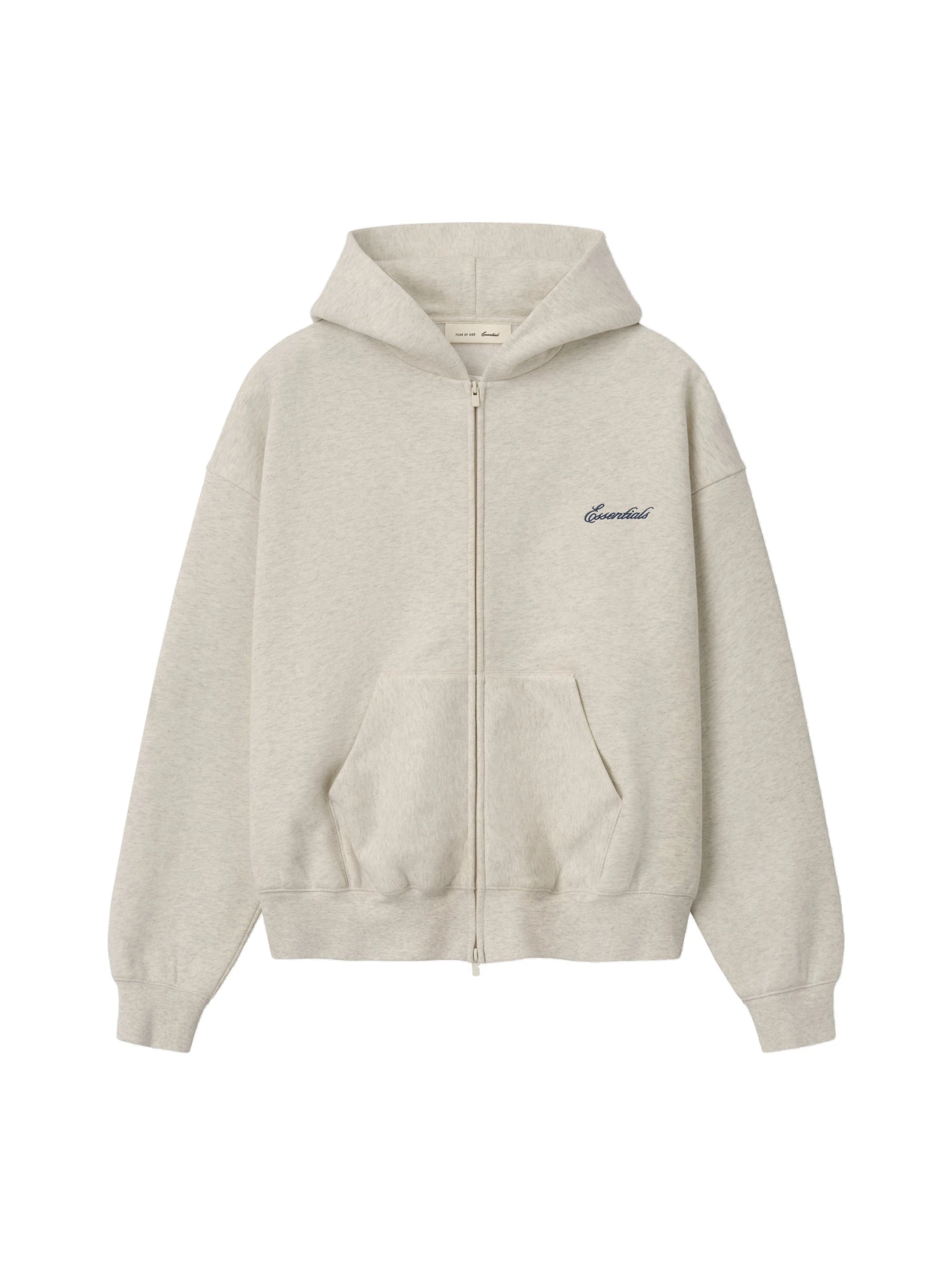 Fear of God Essentials Signature Classic Zip Up Hoodie in Marble Heather Fear of God Essentials Signature Classic Zip Up Hoodie in Marble Heather | Coveti