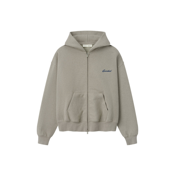 Fear of God Essentials Signature Classic Zip Up Hoodie in Pyrite Heather | Coveti