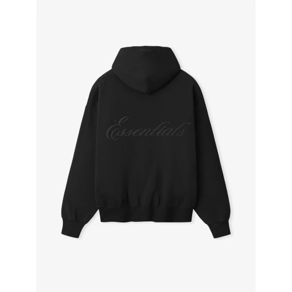 Fear of God Essentials Signature Classic Zip-Up Hoodie in Vintage Black | Sweatshirts | Coveti