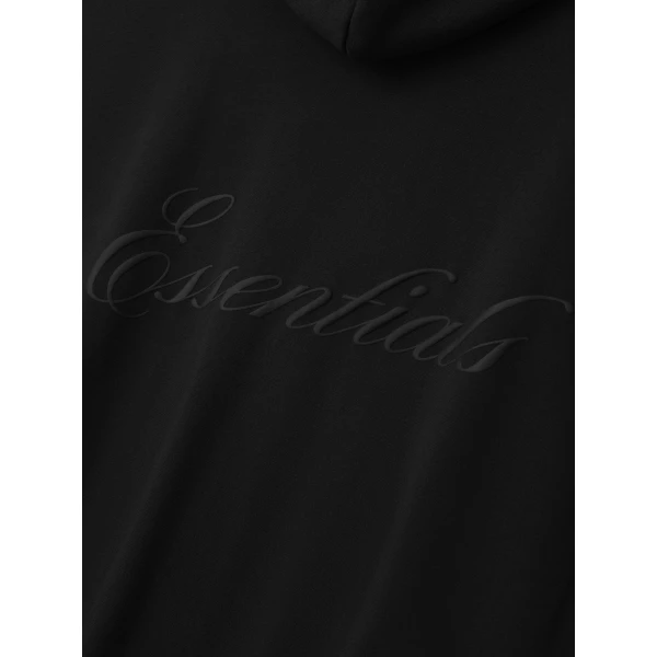 Fear of God Essentials Signature Classic Zip-Up Hoodie in Vintage Black | Sweatshirts | Coveti