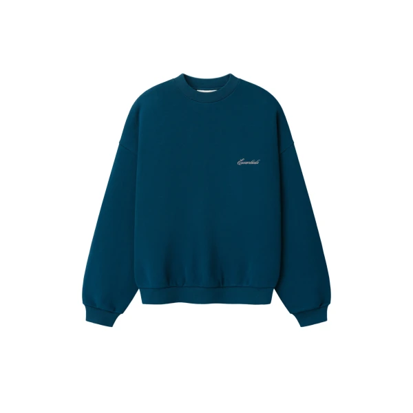 Essentials Signature Lounge Crewneck Sweatshirt in Night Sea