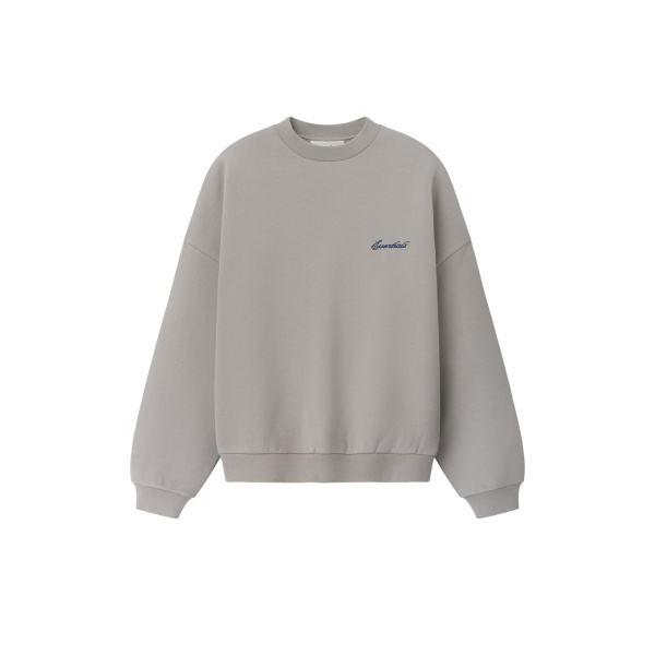 Fear of God Essentials Signature Lounge Crewneck Sweatshirt in Stone | Coveti