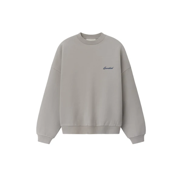 Fear of God Essentials Signature Lounge Crewneck Sweatshirt in Stone | Coveti