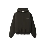 Fear of God Essentials Signature Lounge Half Zip Hoodie in Ink Black | Coveti