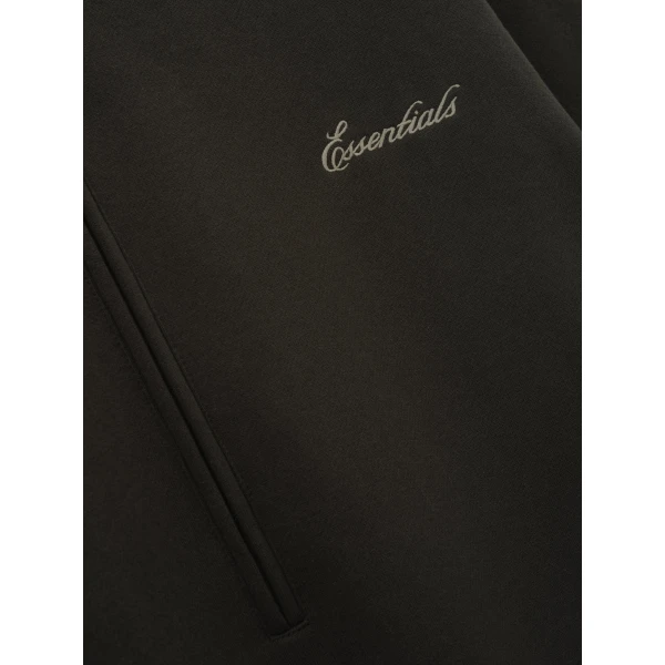 Fear of God Essentials Signature Lounge Half Zip Hoodie in Ink Black | Sweatshirts | Coveti
