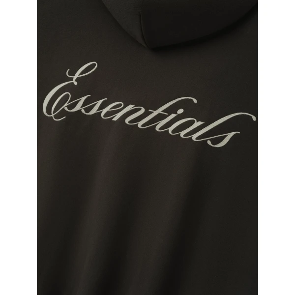 Fear of God Essentials Signature Lounge Half Zip Hoodie in Ink Black | Sweatshirts | Coveti