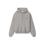 Fear of God Essentials Signature Lounge Half Zip Hoodie in Stone | Coveti