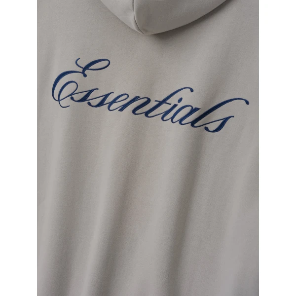 Fear of God Essentials Signature Lounge Half Zip Hoodie in Stone | Sweatshirts | Coveti