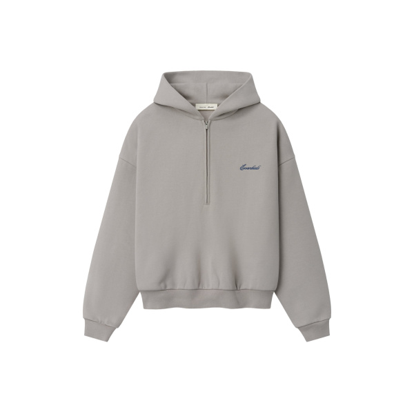 Fear of God Essentials Signature Lounge Half Zip Hoodie in Stone | Coveti