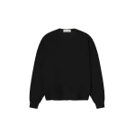 Fear of God Essentials Signature Waffle 90s Crewneck Sweater in Vintage Black | Coveti