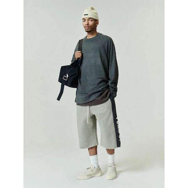 Fear of God Essentials Soft Knit Long Sleeve Tee in Iron Grey | T-shirts & vests | Coveti
