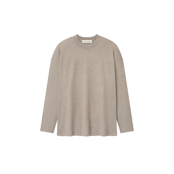 Fear of God Essentials Soft Knit Long Sleeve Tee in Seal Heather | Coveti