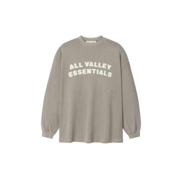 Fear of God Essentials Sport Mesh Merch Long Sleeve Tee in Seal | Coveti