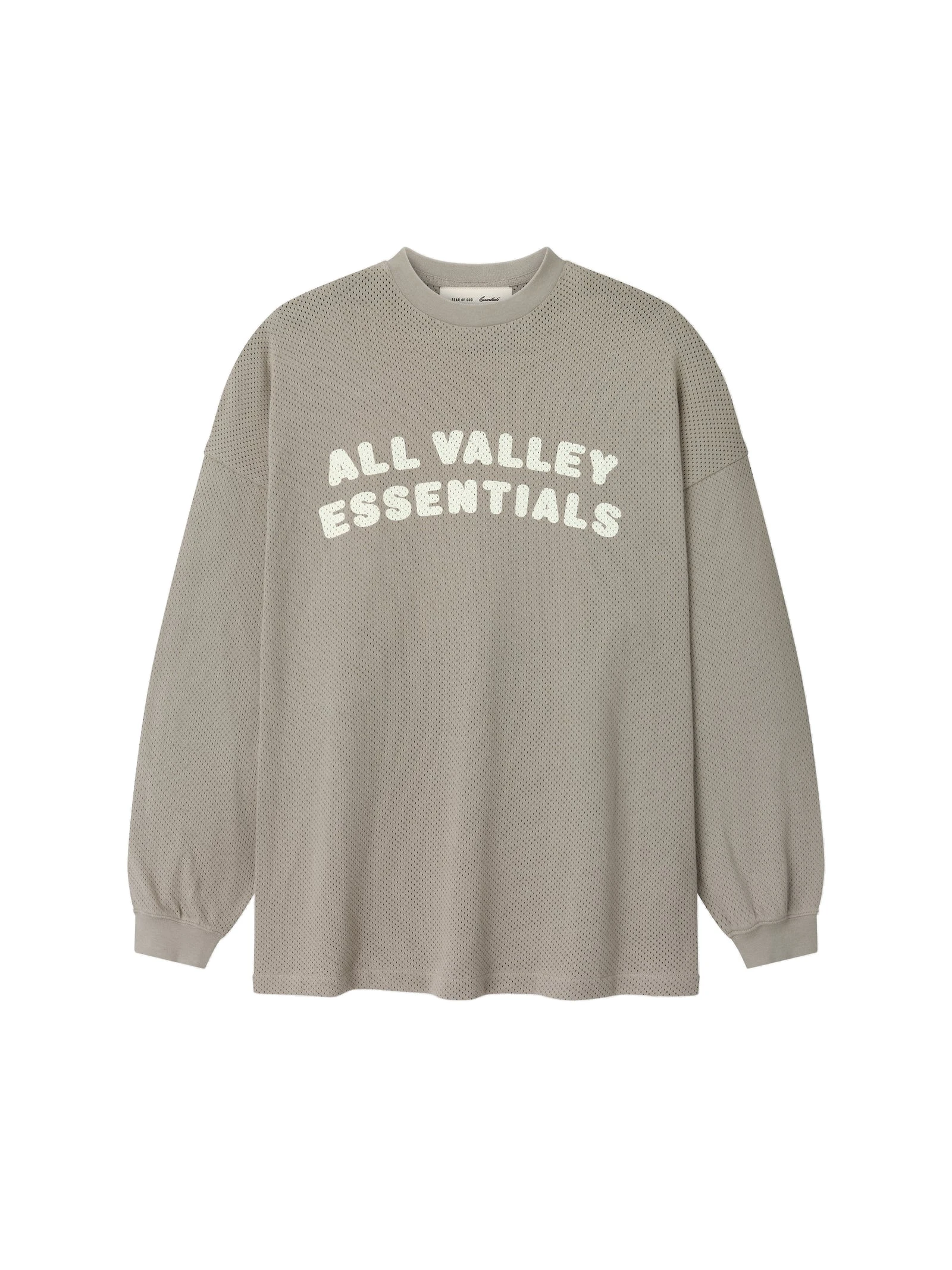 Fear of God Essentials Sport Mesh Merch Long Sleeve Tee in Seal Fear of God Essentials Sport Mesh Merch Long Sleeve Tee in Seal | Coveti