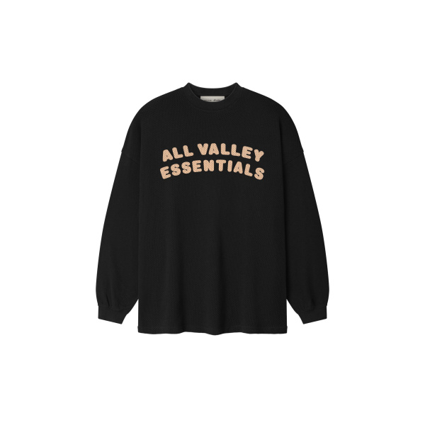Fear of God Essentials Sport Mesh Merch Long Sleeve Tee in Vintage Black | Coveti
