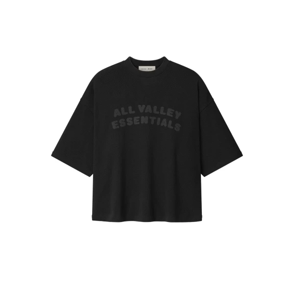 Essentials Sport Mesh Merch Tee Boxy Fit in Vintage Black