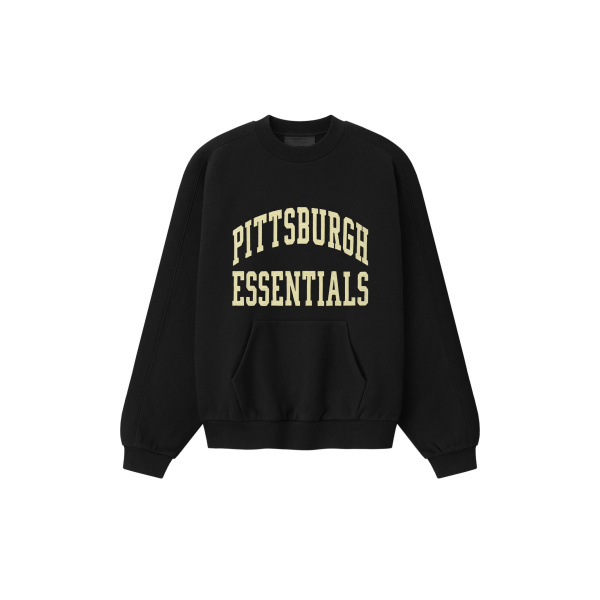 Fear of God Essentials Steelers 90s Relaxed Crewneck in Black | Coveti