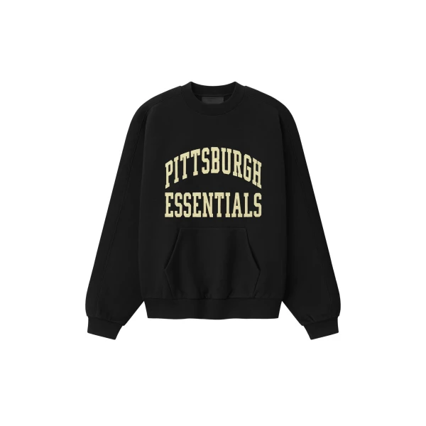 Fear of God Essentials Steelers 90s Relaxed Crewneck in Black | Coveti