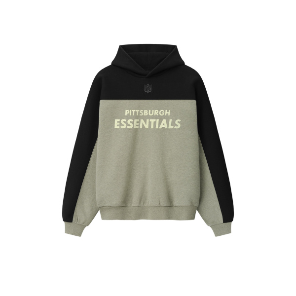 Fear of God Essentials Steelers 90s Relaxed Hoodie in Seal Heather | Coveti