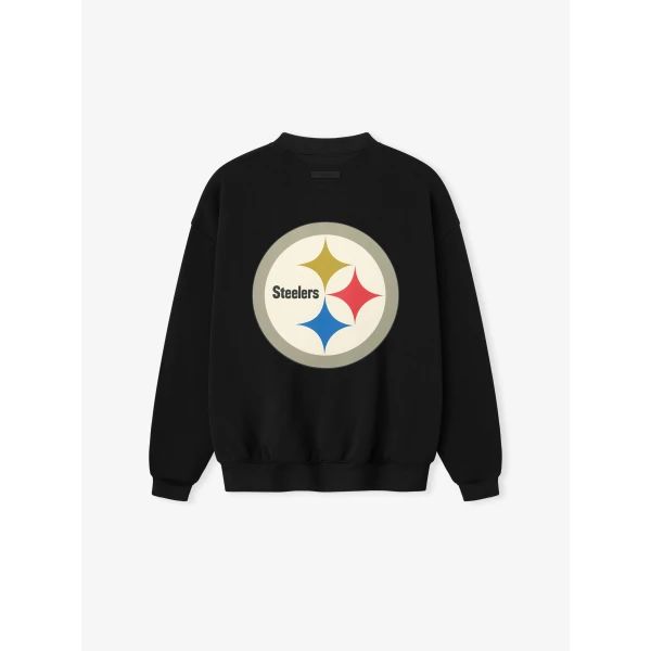 Fear of God Essentials Steelers Sport Crewneck in Black | Sweatshirts | Coveti