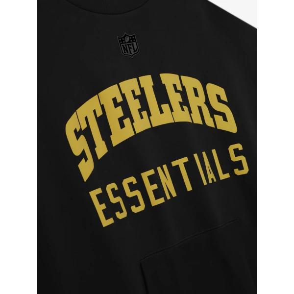 Fear of God Essentials Steelers Sport Crewneck in Black | Sweatshirts | Coveti