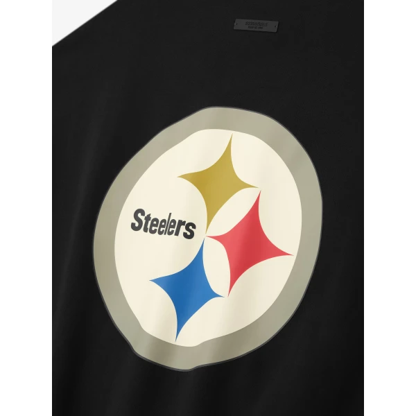 Fear of God Essentials Steelers Sport Crewneck in Black | Sweatshirts | Coveti