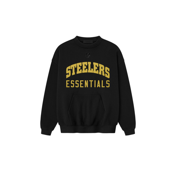 Fear of God Essentials Steelers Sport Crewneck in Black | Coveti