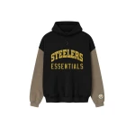 Fear of God Essentials Steelers Sport Hoodie in Black and Homestead Heather | Coveti